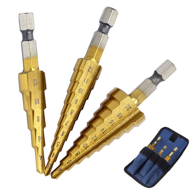 

Premium 5 3pcs HSS Cobalt Multiple Hole Step Drill Bit Set Tools