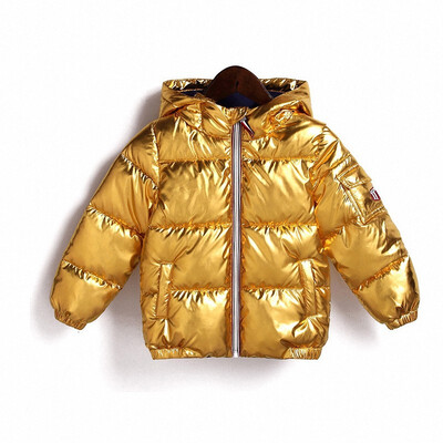 

Children winter jacket for kids girl silver gold Boys Casual Hooded Coat Baby Clothing Outwear kids Parka Jacket snowsuit