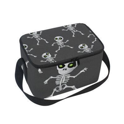 

ALAZA Lunch Box Insulated Lunch Bag Large Cooler Cartoon Skeleton Tote Bag