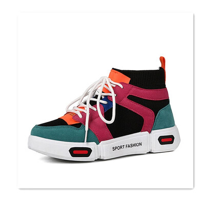 

2018 new autumn sports shoes students Korean version of Harajuku hip hop high-top casual shoes junior high school students shoes b
