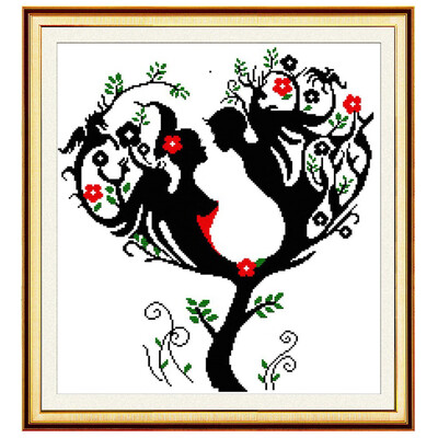 

DIY Handmade Needlework Counted Cross Stitch Set Embroidery Kit 14CT Love Tree Pattern Cross-Stitching 42 45cm Home Decoration