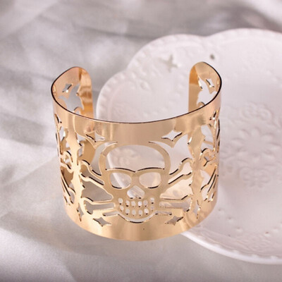 

Fashion Hollow Skull Open Bangle Bracelet Halloween Brand New Statement Jewelry Gifts