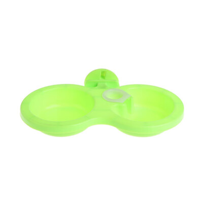

pet Hanging double bowl Pet dog bowl Water&food bowl Plastic Double Using Pet Feeder new pet supplies