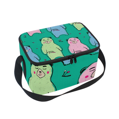 

ALAZA Lunch Box Insulated Lunch Bag Large Cooler Cartoon Bear Tote Bag