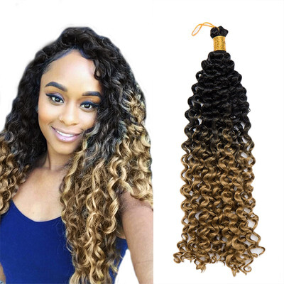 

14" Hair Extensions Water Wave Synthetic Crochet Wavy Braiding Hair Weave For Women Ladies Beauty