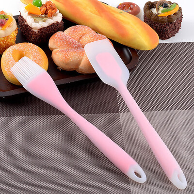 

NeillieN non-stick pan scraper cake cream spatula outdoor barbecue food sweep silicone soy sauce sweeppink kitchenware Two set