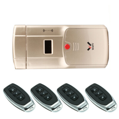 

WAFU Wireless Smart Remote Control Electronic Lock Keyless Entry Door Lock Invisible Anti-theft Security Locks with 4 Remote Cont