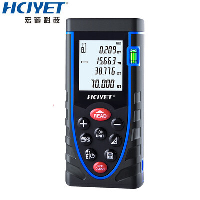 

HCJYET 70 m charging voice home improvement handheld laser range finder infrared distance measuring instrument measuring room electronic ruler HT-307S
