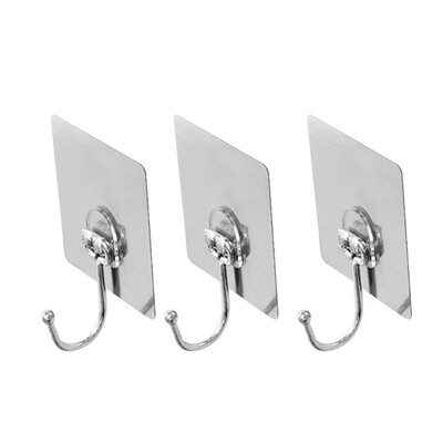 

3Pcs Seamless Strong Adhesive Reusable Wall Hooks Heavy Duty Stickers for Hanging Kitchen Bathroom