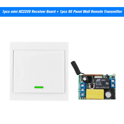 

Wireless Remote Control Switch AC 220V Receiver 1 Gang 433MHz Push Button Wall Light Switch Panel Remote Transmitter with Stickers