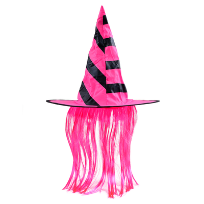 

New&new fine arts Halloween party adult wig spiral hat masquerade cosplay dress up magician props witch witch performance show top hat red black color