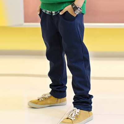 

Childrens clothing boys trousers 2018 autumn&winter childrens thick pants in the big children plus velvet casual sports pant