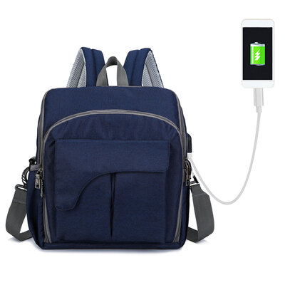 

2 in 1 Diaper Bag & High Chair Strap Travel Backpack Multi-functional Nappy Bags With Stroller Strap USB Charging Port Stylish Uni