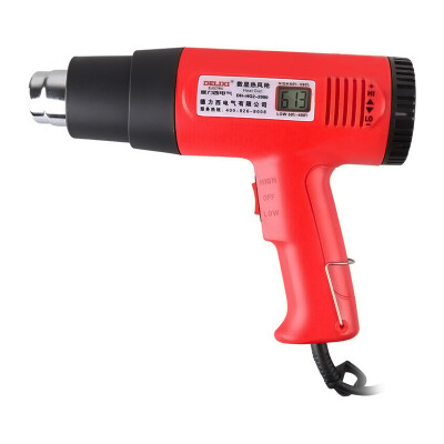 

DELIXI ELECTRIC digital display hot air gun 2000W hand-held thermostat foil baking gun air gun industrial drying gun hot air blower red&black color