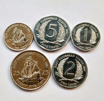 

5 PCS SET COINS OF British East Caribbean