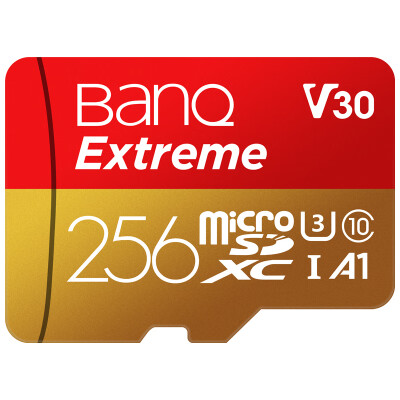 

Banq 256GB TF MicroSD memory card U3 C10 A1 4K V30 high speed professional version reading speed 100MB s driving recorder monitoring mobile phone memory card