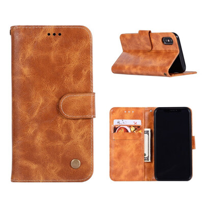 

MOONCASE Apple iPhone 9 Plus Premium Vintage Leather Case - Yellow