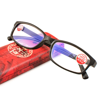 

Hundred years of red anti-blue glasses glasses for men&women through the TR soft mirror legs fashion casual old light mirror 1260 upgrade models frosted black 100 degrees under 50 years old