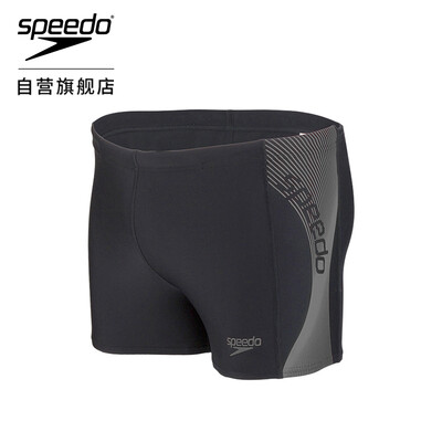 

Speedo speed ratio Tao fashion slim fit comfortable high elastic anti-wrinkle anti-chlorine soft light mens boxer shorts 811474C162 black gray 38