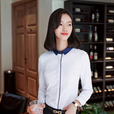 

City Plus CITYPLUS 2019 new professional wear white shirt female long-sleeved wild waist bank uniform CWCC191260 white