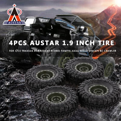 

4pcs AUSTAR 110mm 19 Inch Rim Rubber Tyre Tire Wheel for 110 RC Car Traxxas HSP Redcat RC4WD Tamiya Axial SCX10 D90 HPI RC Rock