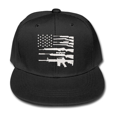 

HDRAY Kids USA Flag Gun-01 Unisex Plain Snapback Hip-Hop Hat Adjustable