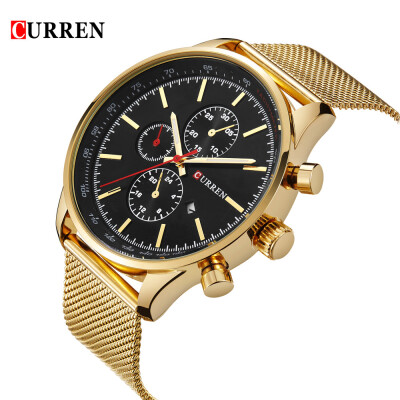 

CURREN 2016 Brand Luxury Mens Quartz Casual Watch 30M Daily Water-resistant Man Business Wristwatch W Calendar Watch for Man