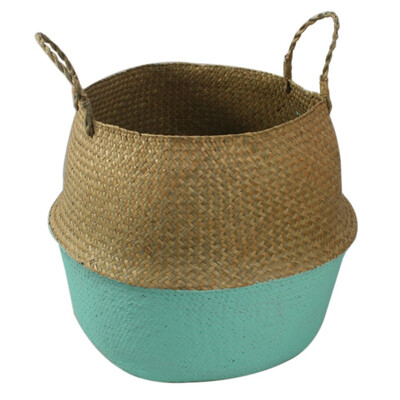 

Seagrass Wickerwork Basket Rattan Foldable Hanging Flower Pot Planter Woven Dirty Laundry Basket Storage Basket Home Decor
