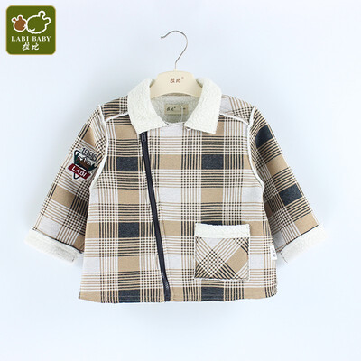 

LABI BABY Nordic Mint Plaid Fully Open Jacket