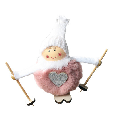 

Non-Woven Hat With Heart Pattern Dwarf Ornaments Christmas Present Handmade Santa Claus Dolls FiguFigurines for Xmas Decoration