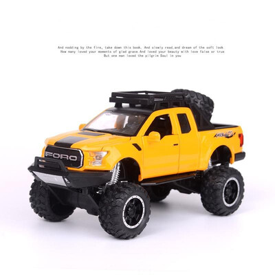 

Simulation of the raptor F150 off-road boxed alloy car model exploded version with shock absorber childrens toy car