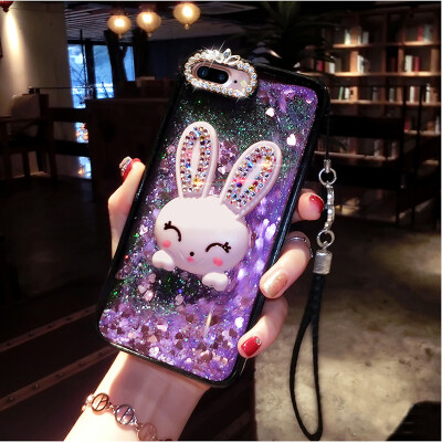 

Love Heart Stars Glitter Stars Cartoon Rabbit Stand Phone Case For Huawei P20 Pro Dynamic Liquid Quicksand Back Cover