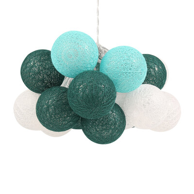

Willstar 20 LED Wicker Cotton Ball LED String Fairy Lights Halloween-green & white