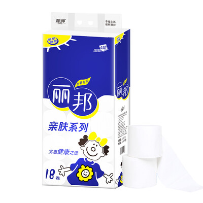 

Libang solid large roll paper coreless toilet paper family affordable toilet paper towel thickening 4 layers 18 rolls 2500g