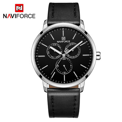 

NAVIFORCE NF3001 Men Watch Brand Sport Quartz Watches Hour Date Day Pointer Luminous Military Army Business Leather Wrist Watch