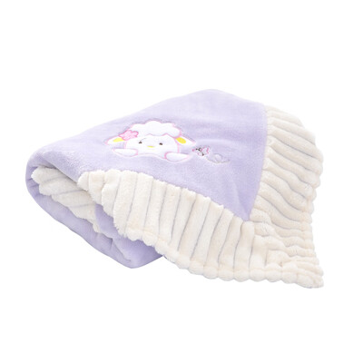 

Baby Blanket Double Laywer Flannel Swaddling Super-Soft Cartoon Animal Bedding For Stroller Crib Cuddle 3040inch Purple Sheep