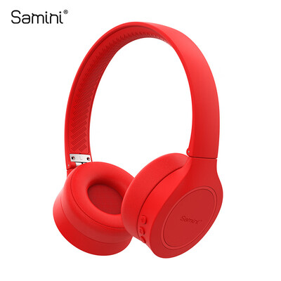 

Samini KT Headset Wireless Bluetooth Headset Android Apple Phone Computer Universal Subwoofer Stereo Sports Running Headphones Callable Vibrant Red