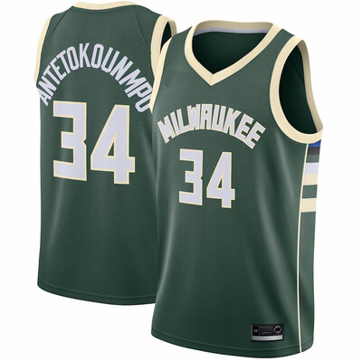 

2019 New Mens Milwaukee Bucks 34 Giannis Antetokounmpo White Green Yellow Gray Black Basketball Jersey Size S-XXL