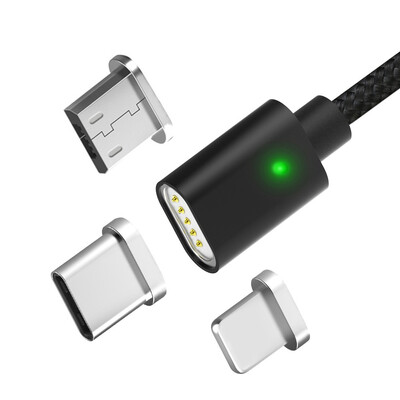 

TOPK 1m LED Indicator Magnetic Nylon Braided Cable for Micro Type-c iphone Devices