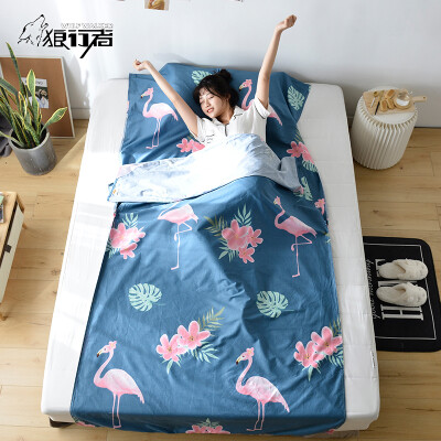 

Wolf walker dirty sleeping bag cotton portable travel tourist hotel hotel anti-dirty sheets adult indoor flamingo 120230cm