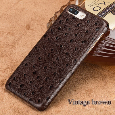 

Leather phone case iPhone5 6 7 8splus protective case high-grade ostrich leather back cover all-inclusive for x xs max xrphonecase