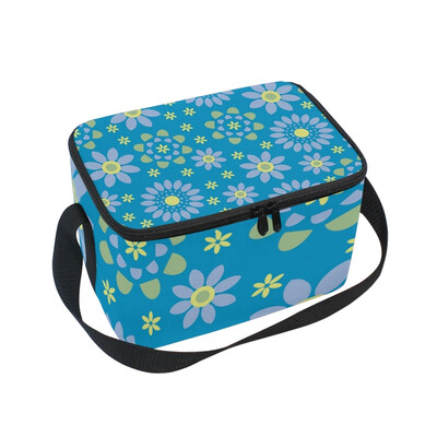 

ALAZA Insulated Lunch Box Floral Print2 Lunch Bag for Men Women Portable Tote Bag Cooler Bag