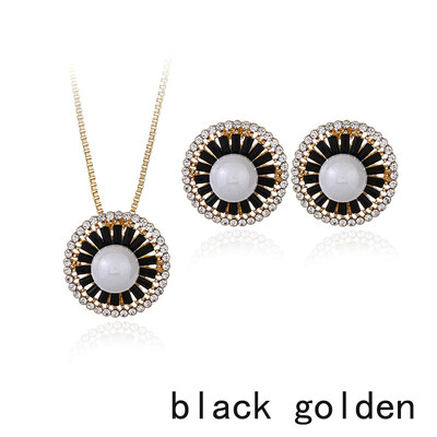 

Female Ornaments Popular Ear Studs Necklaces Sunflower Jewelry Sets Necklace With Birthstones