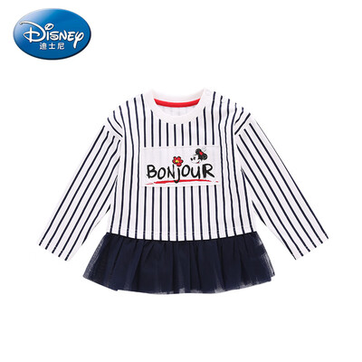 

Disney Disney self-employed childrens clothing girls small childrens tide cool skirt-style sweater 2019 spring&summer new DA9166A7E02 fine collection of white&vertical bars 100