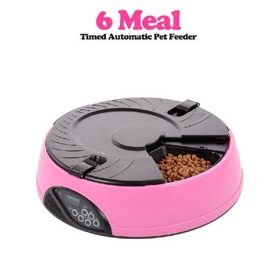 

Automatic Pet Feeder Timer Dog Food Dispenser Water Food Bowl for Cats&Dogs 6 Meal Voice Recorder