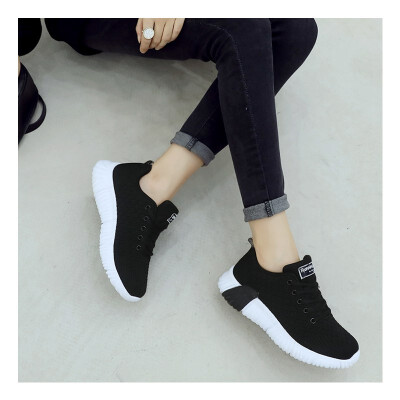 

2018 autumn fashion new black sports shoes women wild breathable lightweight student gym casual running shoes
