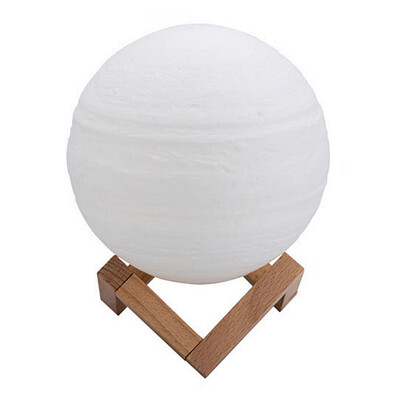 

UpperX 3D Print 16Color Led Jupiter Lamp Colorful Lamp with Magnetic Support Wood bracket & Remote Control Rechargeable Usb Light