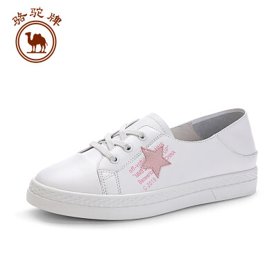 

Camel brand white shoes women casual comfortable flat leather comfortable breathable W91504520 pink 39245 yards