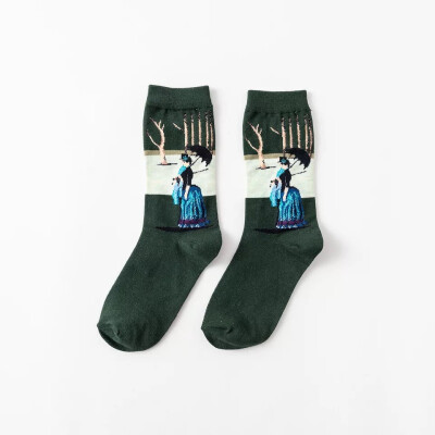 

Aa-shop Men Women Art Color Mid tube Socks