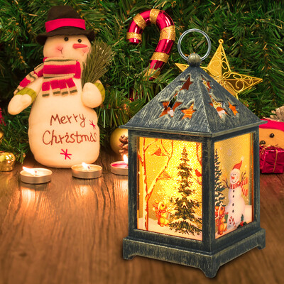 

Willstar 1PCS Christmas LED Night Mood Lanterns Vintage Kids Night Lamp Bar Home Decoration Props Gift- Snowman
